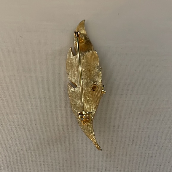 Estate jewelry Gold leaf brooch - Picture 5 of 8